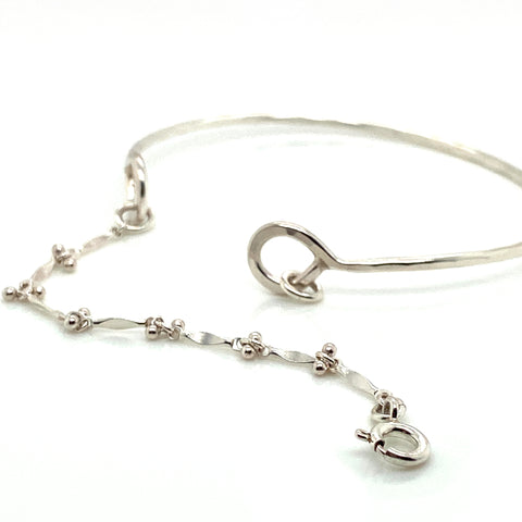 Sterling Silver Bangle with a Chain