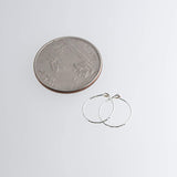 Sterling Silver Small Hammered Grooved Hoop Earrings 9 mm