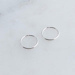 Sterling Silver Extra Thin Small 6 mm Hoop Earrings 24 gauge