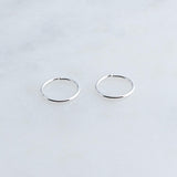 Sterling Silver Extra Small 6 mm Hoop Earrings 22 gauge