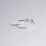 Sterling Silver Small Hammered Grooved Hoop Earrings 9 mm