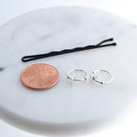 Sterling Silver Small 8 mm Hoop Earrings with Beads and Spacer