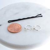 Sterling Silver Small 8 mm Hoop Earrings with Beads and Spacer