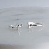 Sterling Silver Small 8 mm Hoop Earrings with Beads and Spacer