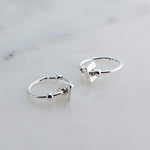 Sterling Silver Small 8 mm Hoop Earrings with Beads and Spacer