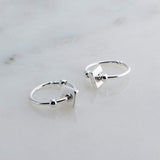 Sterling Silver Small 8 mm Hoop Earrings with Beads and Spacer