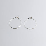 Sterling Silver Small Hammered Grooved Hoop Earrings 9 mm