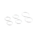 22 GA Sterling Silver Hoop Earrings - 3 Pair Set (6, 7, & 8 mm)