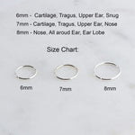 Sterling Silver Tiny 5 mm Hoop Earrings 20 gauge