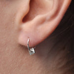 Sterling Silver Small 8 mm Hoop Earrings with Beads and Spacer