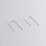 Sterling Silver Staple U Arc Minimalist Earrings