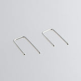 Sterling Silver Staple U Arc Minimalist Earrings