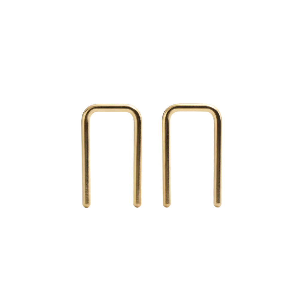 18 GA Gold-Filled Staple U Arc Minimalist Earrings