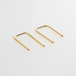 Gold Filled Staple U Arc Minimalist Earrings