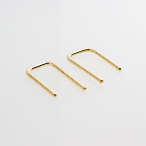 Gold Filled Staple U Arc Minimalist Earrings