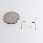 Gold Filled Staple U Arc Minimalist Earrings