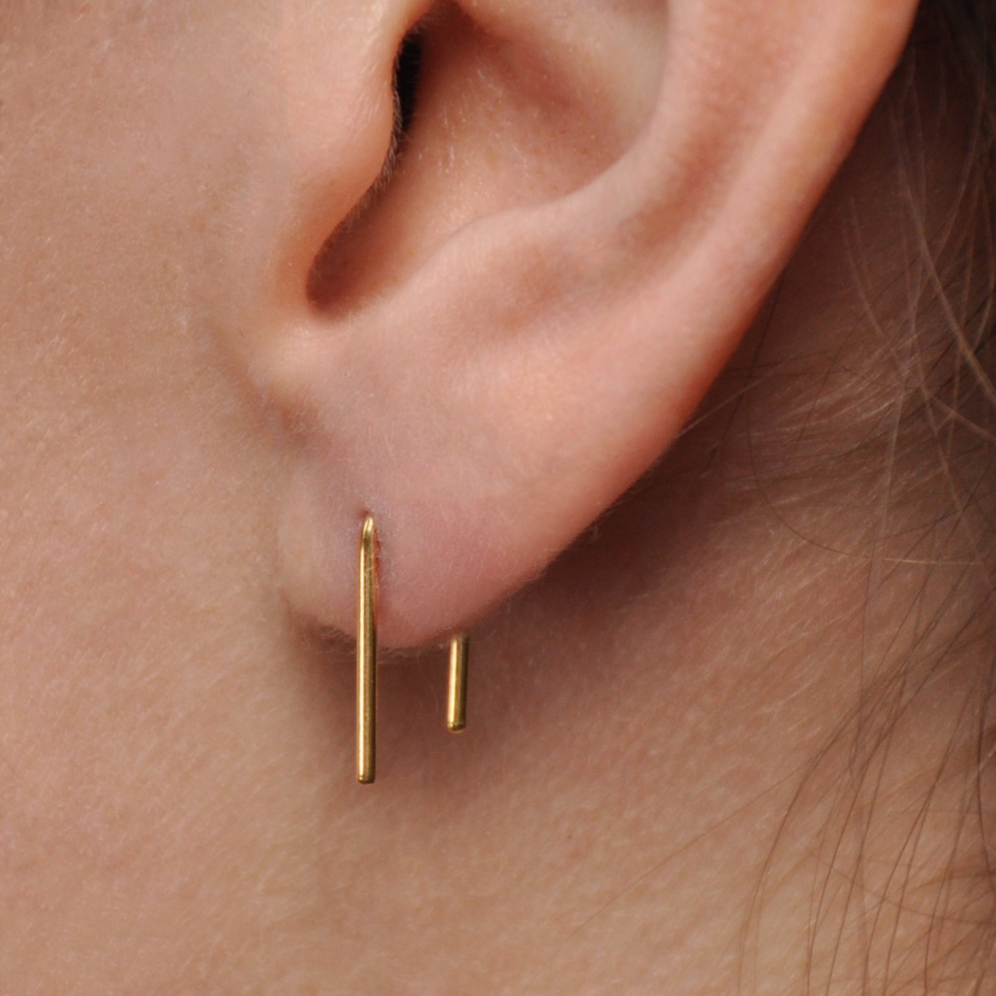 18 GA Gold-Filled Staple U Arc Minimalist Earrings
