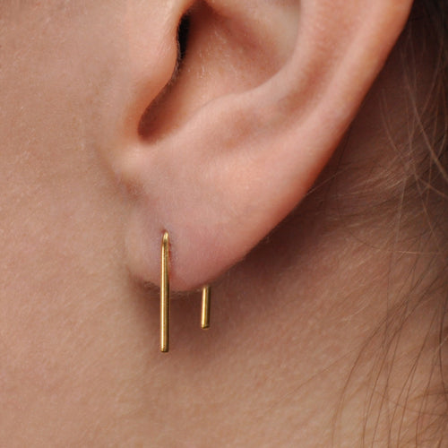 18 GA Gold-Filled Staple U Arc Minimalist Earrings