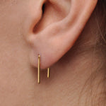 Gold Filled Staple U Arc Minimalist Earrings