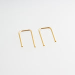 Gold Filled Staple U Arc Minimalist Earrings