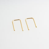 Gold Filled Staple U Arc Minimalist Earrings