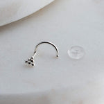 Sterling Silver Tiny Triangle Nose Screw for the Right Side