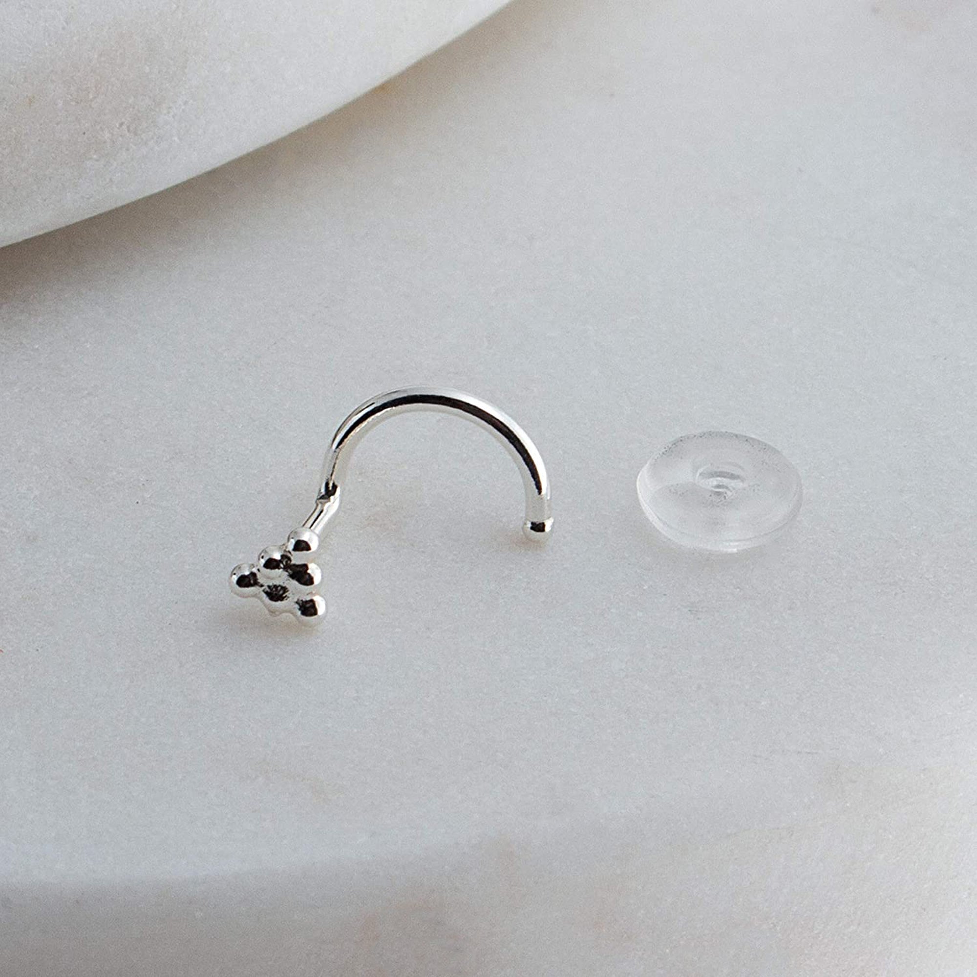 Sterling Silver Triangle Nose Screw for the Left Side