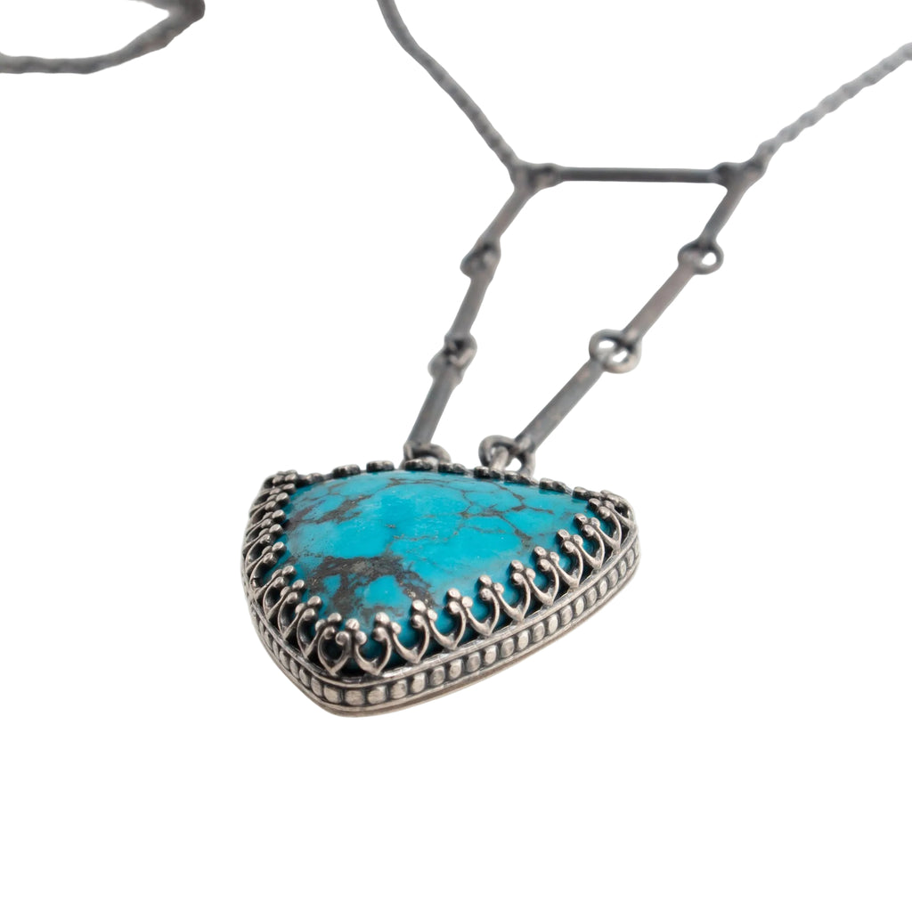 Sterling Silver Turquoise Triangle Necklace
