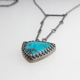 Sterling Silver Triangle Necklace with Turquoise