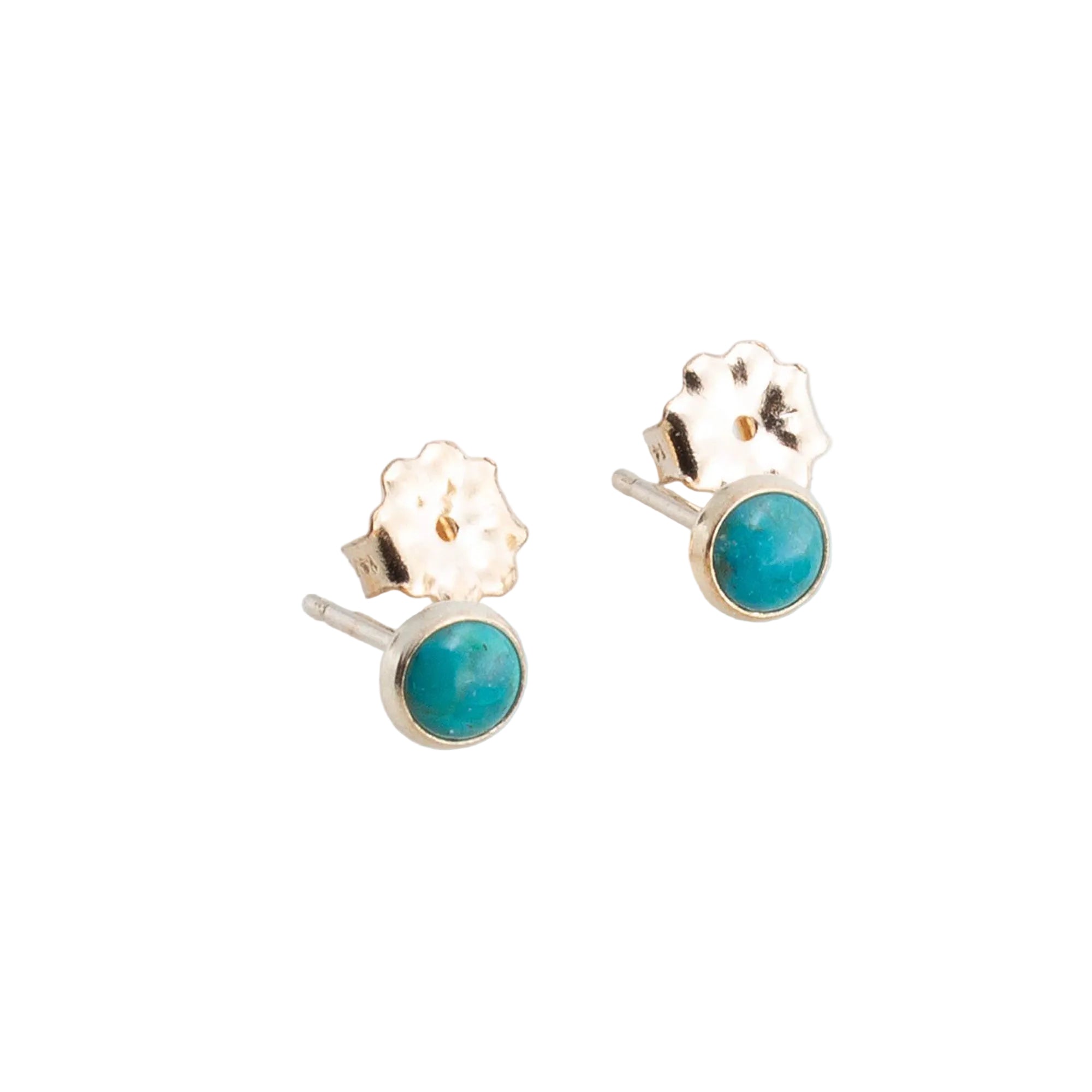 Gold-Filled Turquoise Stud Earrings (4mm)