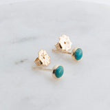 Gold Filled Stud Earrings with Turquoise 4 mm