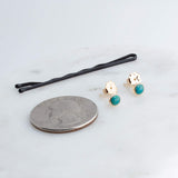Gold Filled Stud Earrings with Turquoise 4 mm