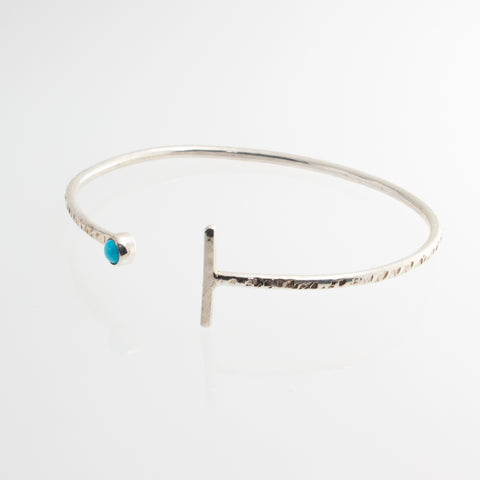 Sterling Silver Bracelet with Turquoise 3 mm