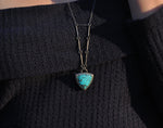 Sterling Silver Triangle Necklace with Turquoise