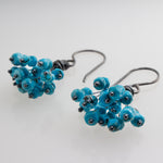 Sterling Silver Wire Earrings with Turquoise