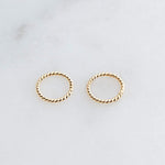 Gold Filled Twisted Small 7 mm Hoop Earrings 20 gauge