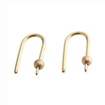 Gold Filled U Arc Earrings with Ball 3 mm