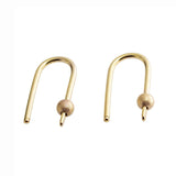 Gold Filled U Arc Earrings with Ball 3 mm