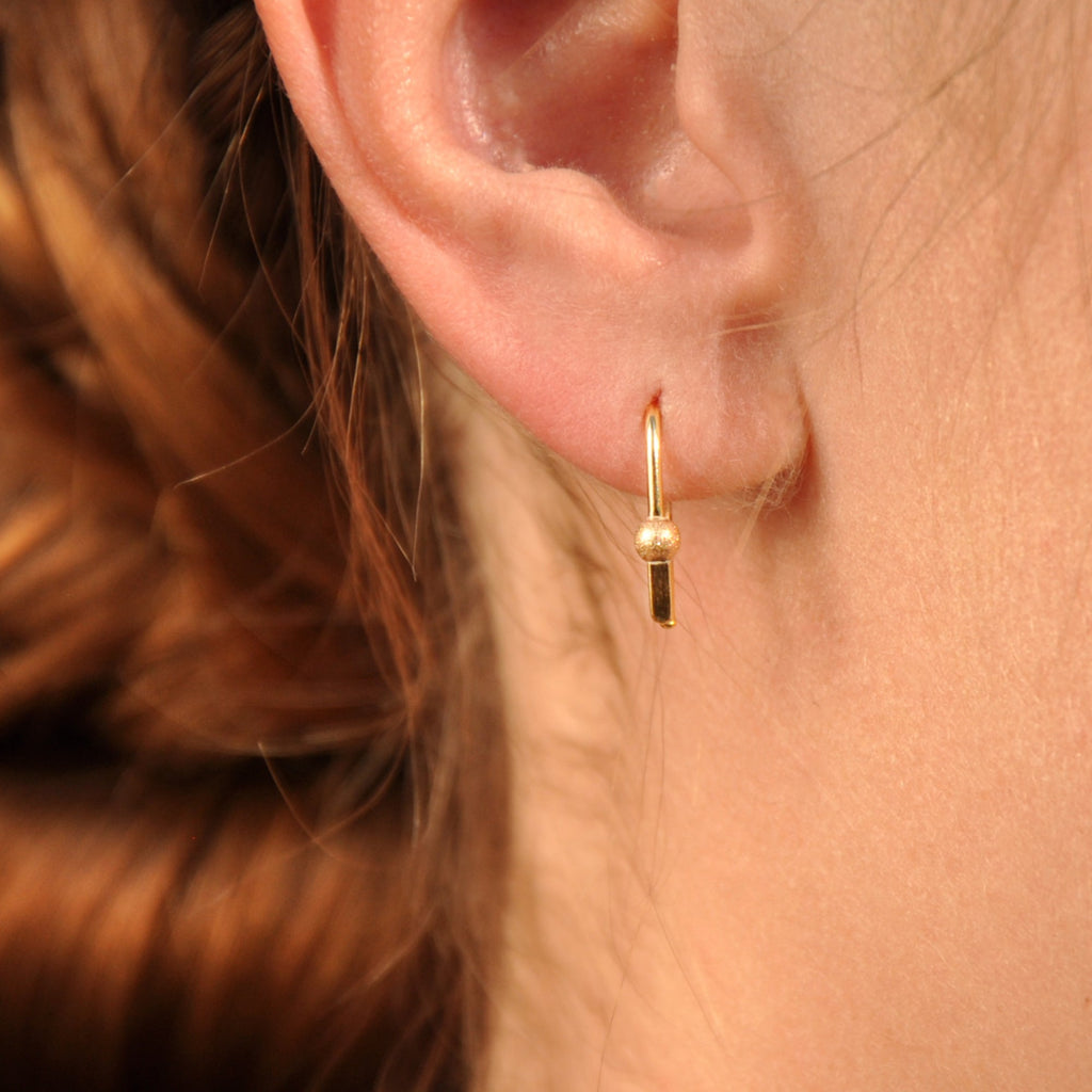 14K Gold Filled U Arc Ball Earrings