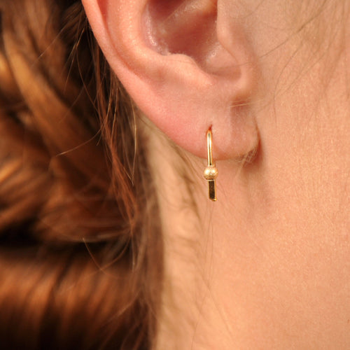 14K Gold Filled U Arc Ball Earrings