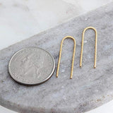 Gold Filled Diamond Cut U Arc Earrings