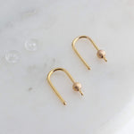 Gold Filled U Arc Earrings with Ball 3 mm