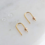 Gold Filled U Arc Earrings with Ball 3 mm